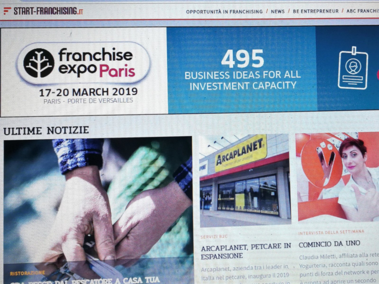La homepage di start-franchising.it